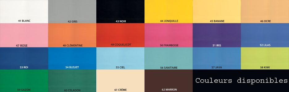Nuancier table osteo Ecopostural Nuancier Ecopostural 22 couleurs disponibles